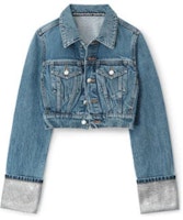 (Women) Alexander Wang Cropped Denim Jacket Single-Breasted Long Sleeve 4DC3232156-473 (Women) Alexander Wang Cropped Denim Jacket Single-Breasted Long Sleeve 4DC3232156-473