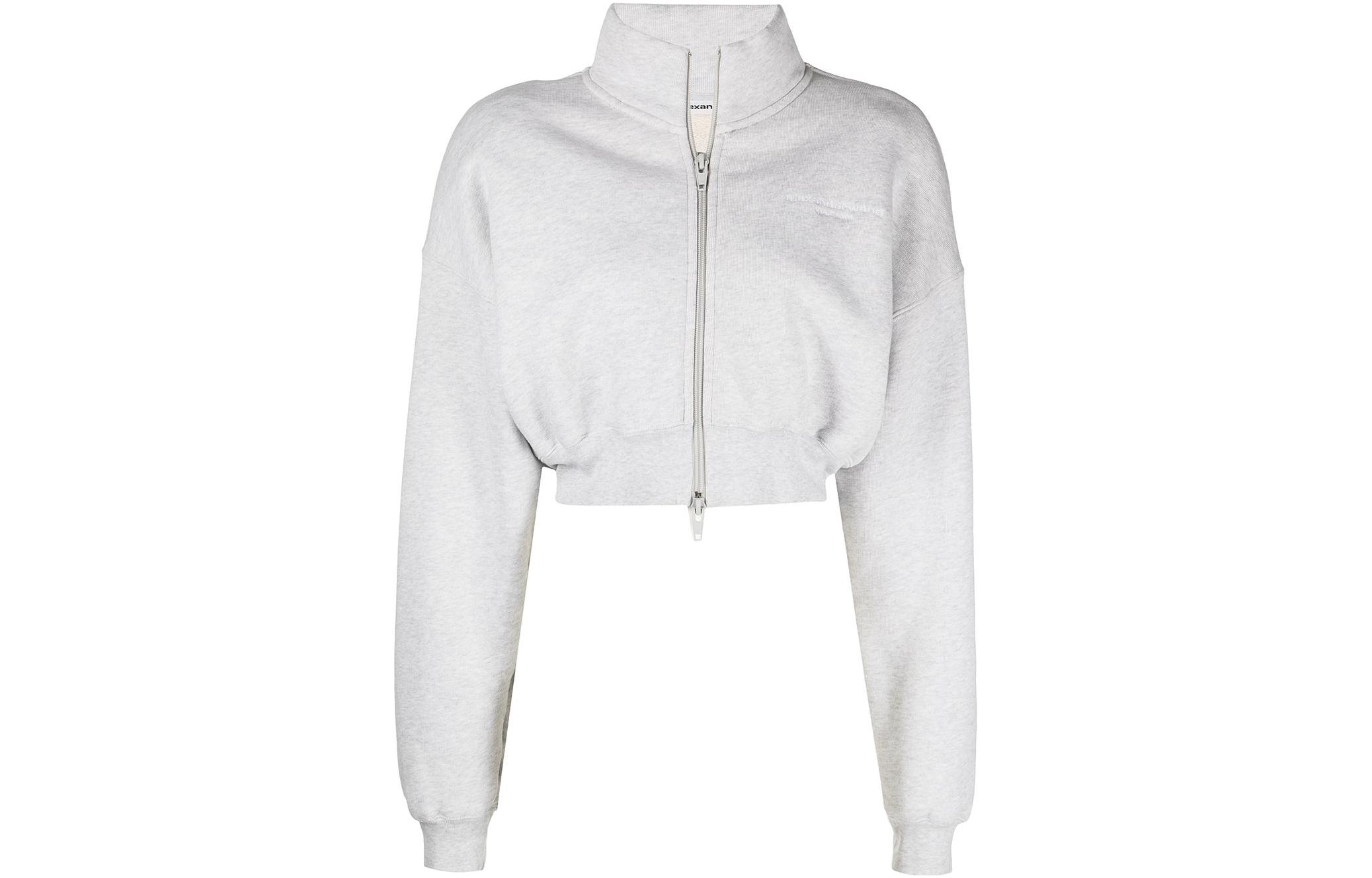 (Women) Alexander Wang  Cropped Gray Sports Jacket 1CC3222395-050