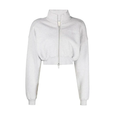 (Women) Alexander Wang Cropped Gray Sports Jacket 1CC3222395-050
