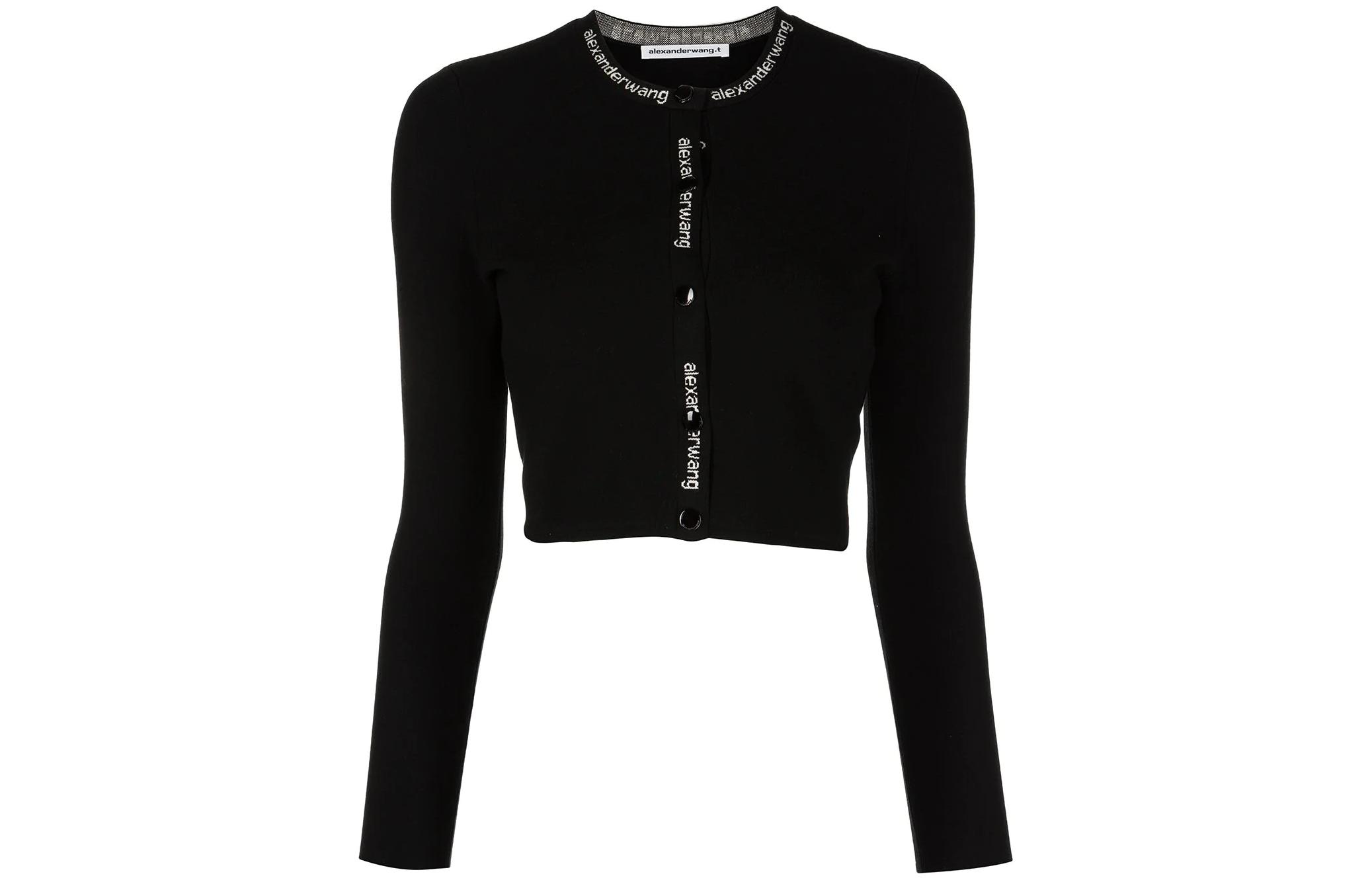(Women) Alexander Wang  Cropped Knit Cardigan Black - Fall Collection. 4KC3223017-001