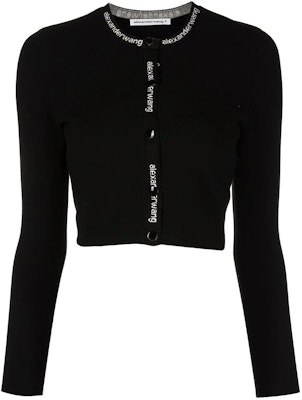 (Women) Alexander Wang Cropped Knit Cardigan Black - Fall Collection. 4KC3223017-001 Buy (Women) Alexander Wang Cropped Knit Cardigan Black - Fall Collection. 4KC3223017-001