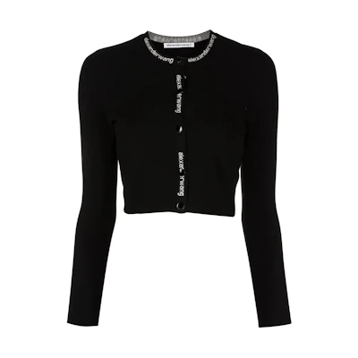 (Women) Alexander Wang Cropped Knit Cardigan Black - Fall Collection. 4KC3223017-001