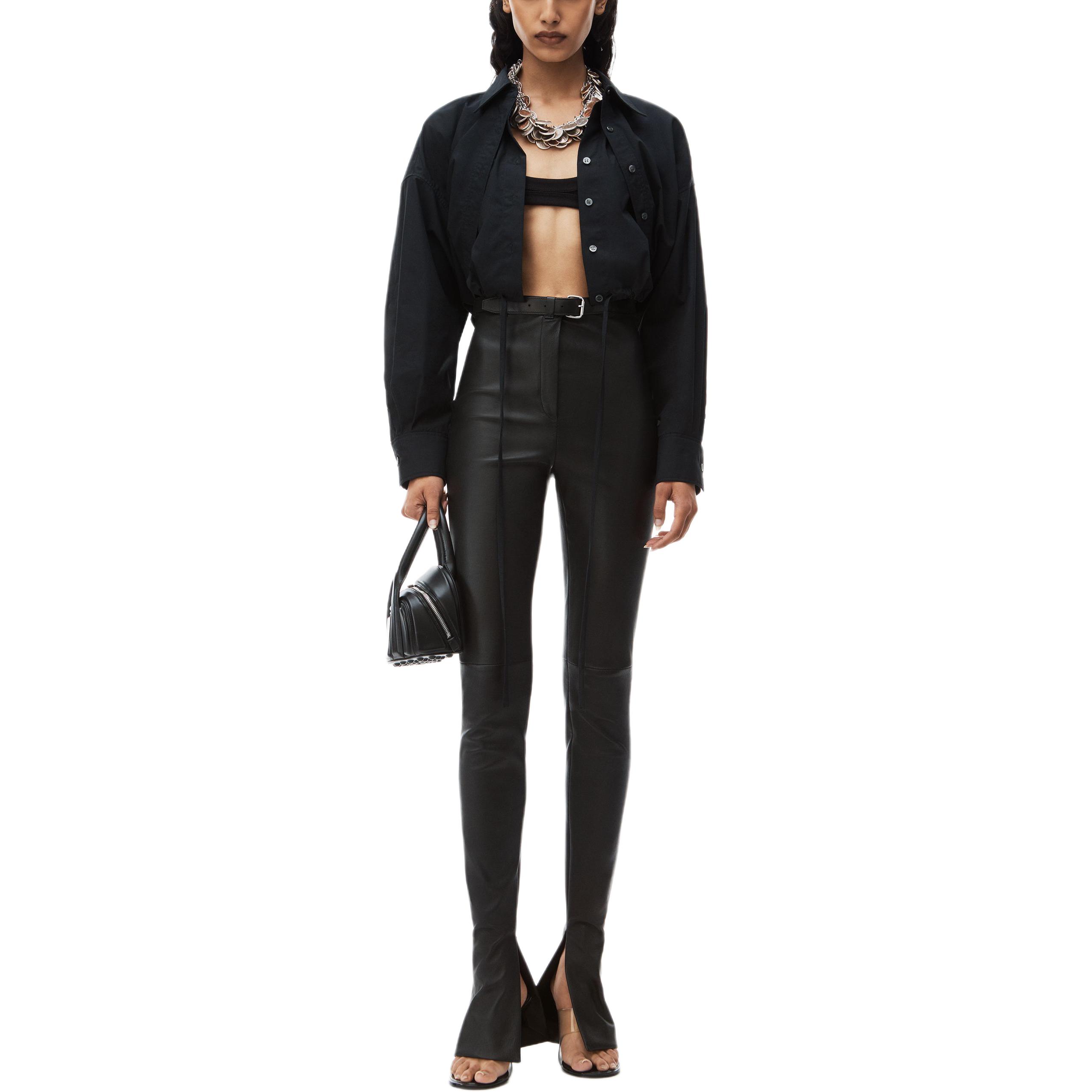 Lookbook (W) アレキサンダー ワン クロップド 長袖 フィット シャツ ブラック 4WC1241446-001