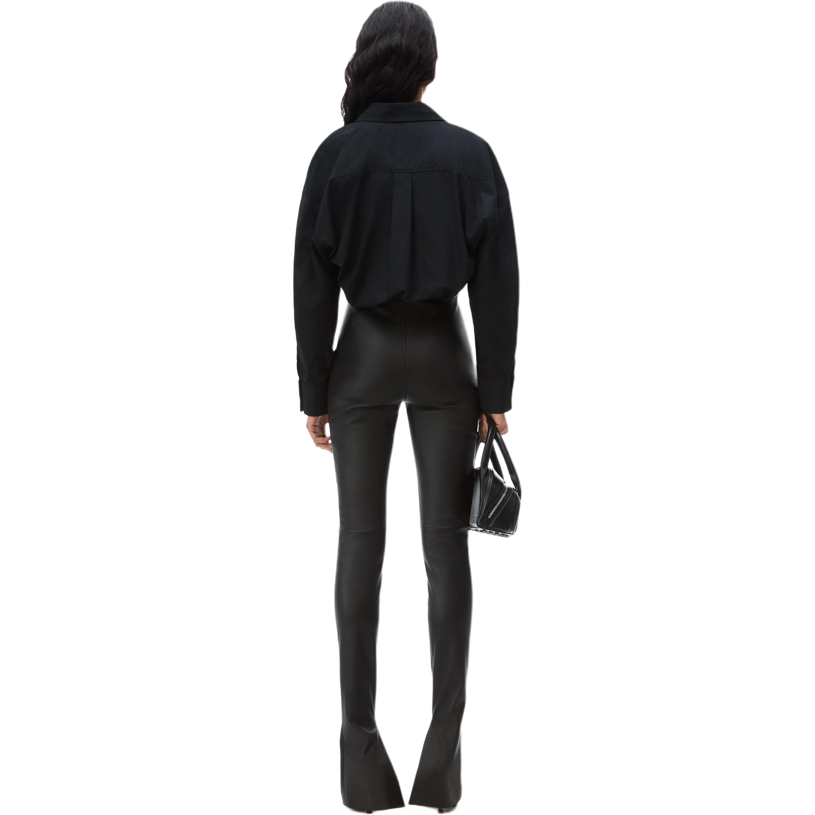 Purchase (W) アレキサンダー ワン クロップド 長袖 フィット シャツ ブラック 4WC1241446-001