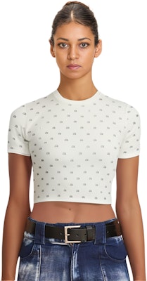 (W) 알렉산더왕 크리스탈 로고 슬림핏 티셔츠 화이트 1KC1231052-100 Details for (W) 알렉산더왕 크리스탈 로고 슬림핏 티셔츠 화이트 1KC1231052-100