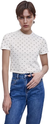 (W) 알렉산더왕 크리스탈 로고 슬림핏 티셔츠 화이트 1KC1231052-100 Sizing (W) 알렉산더왕 크리스탈 로고 슬림핏 티셔츠 화이트 1KC1231052-100