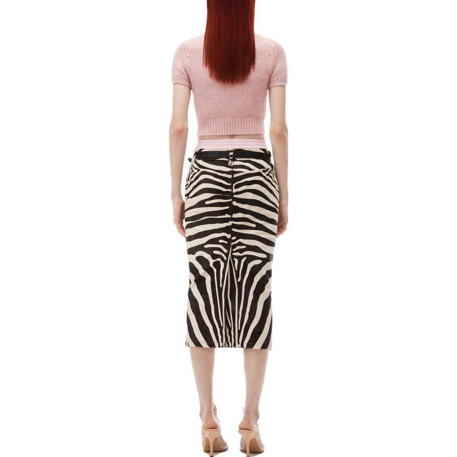 Lookbook (W) 亚历山大王弹力针织短袖休闲T恤。 1KC4231013-682