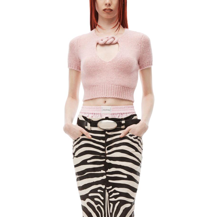 Shop (W) 亚历山大王弹力针织短袖休闲T恤。 1KC4231013-682