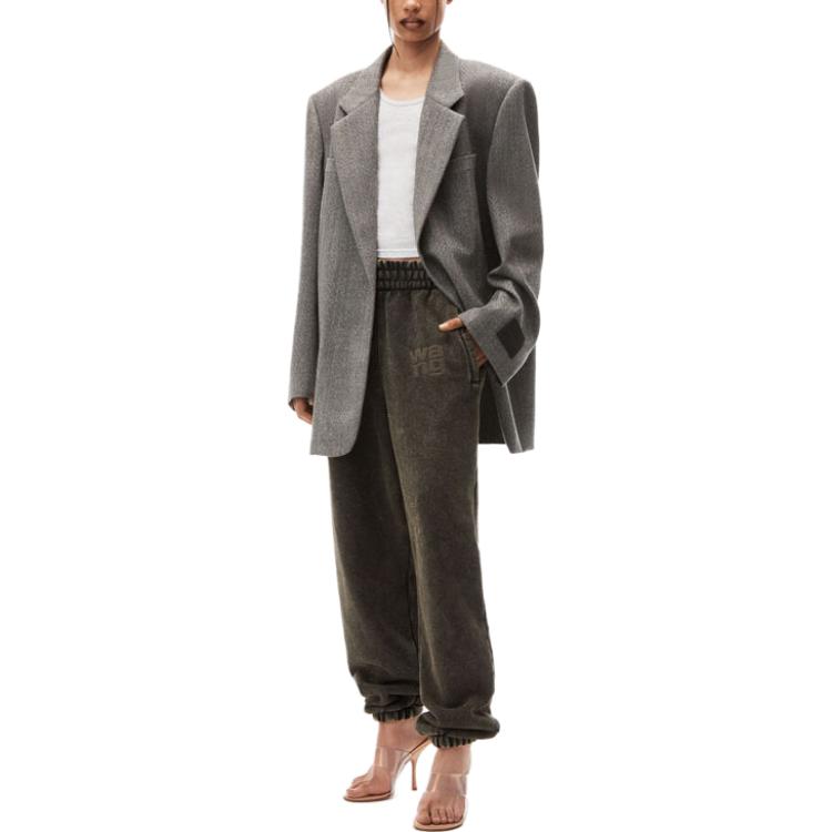 Lookbook (W) Alexander Wang Celana Jogger Sabuk Elastis Logo Print - Hijau Army. 4CC3234385-305