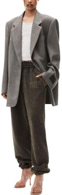 (W) Alexander Wang Celana Jogger Sabuk Elastis Logo Print - Hijau Army. 4CC3234385-305 Lookbook (W) Alexander Wang Celana Jogger Sabuk Elastis Logo Print - Hijau Army. 4CC3234385-305