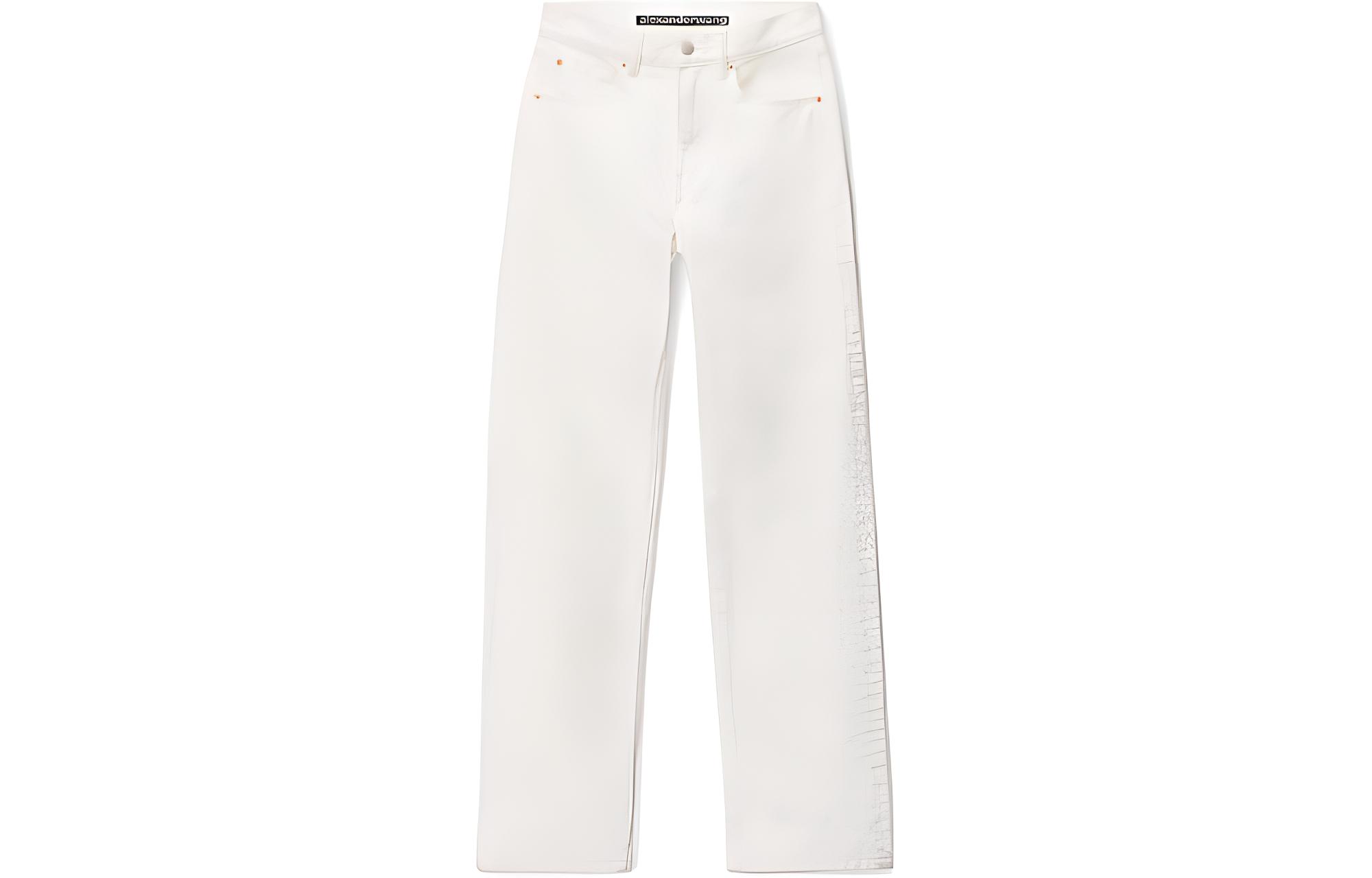 (Women) Alexander Wang  Ez Mid-Rise Straight-Leg Jeans White Denim 4DC1244238-120
