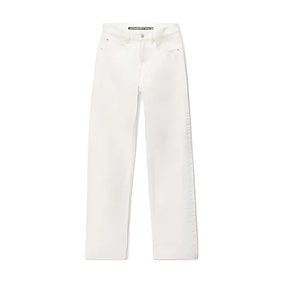 (Women) Alexander Wang Ez Mid-Rise Straight-Leg Jeans White Denim 4DC1244238-120