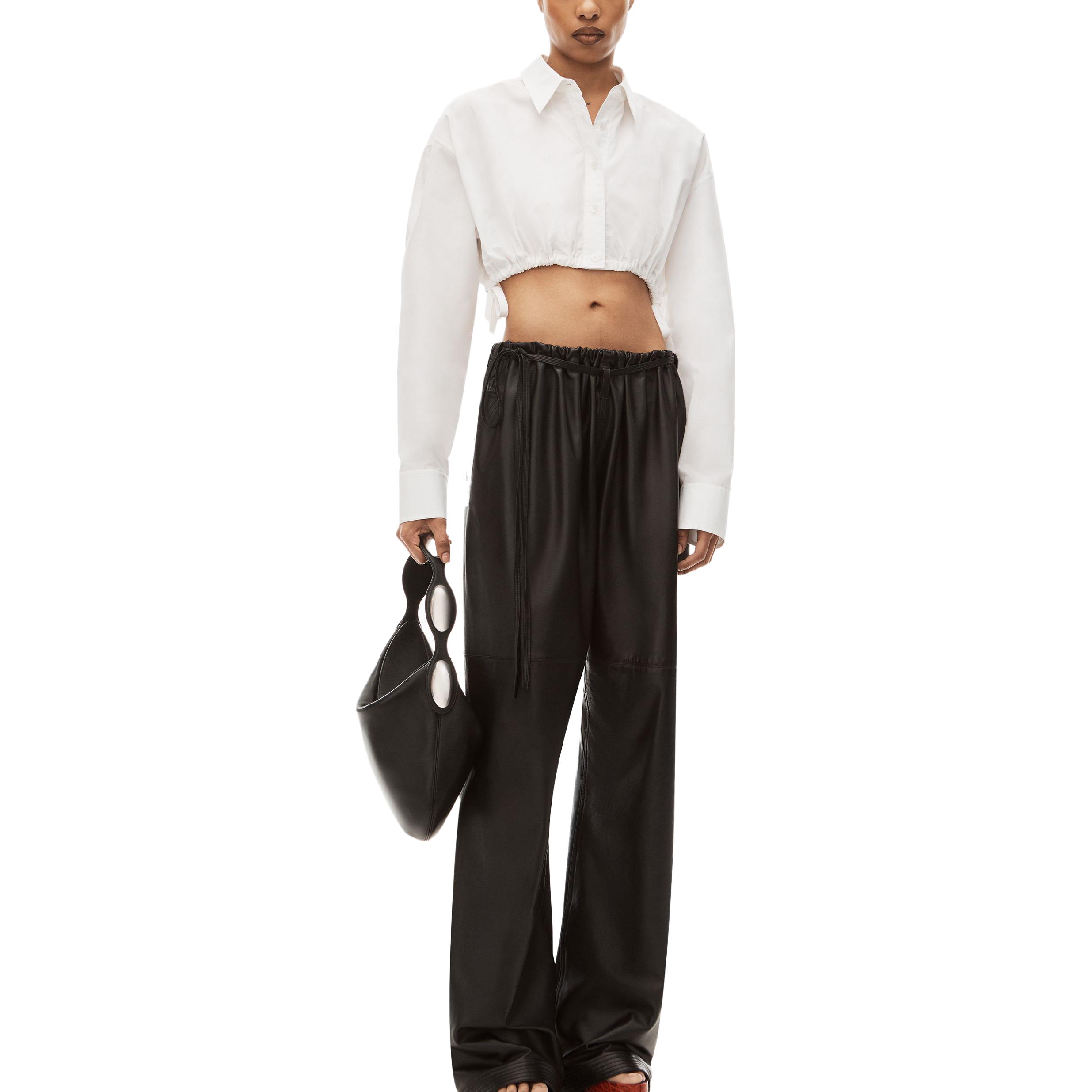 Shop (W) アレキサンダー ワン フィット クロップド ボタンアップ ロングスリーブ シャツ ホワイト 4WC3231400-100