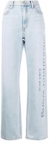 (Women) Alexander Wang Flared Logo Cutout Zipper Straight Jeans Light Blue 4DC1244221-453 (Women) Alexander Wang Flared Logo Cutout Zipper Straight Jeans Light Blue 4DC1244221-453
