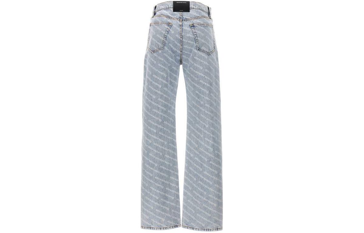 Lookbook (W) Alexander Wang 藍色條紋徽標喇叭直筒牛仔褲 4DC2244346274