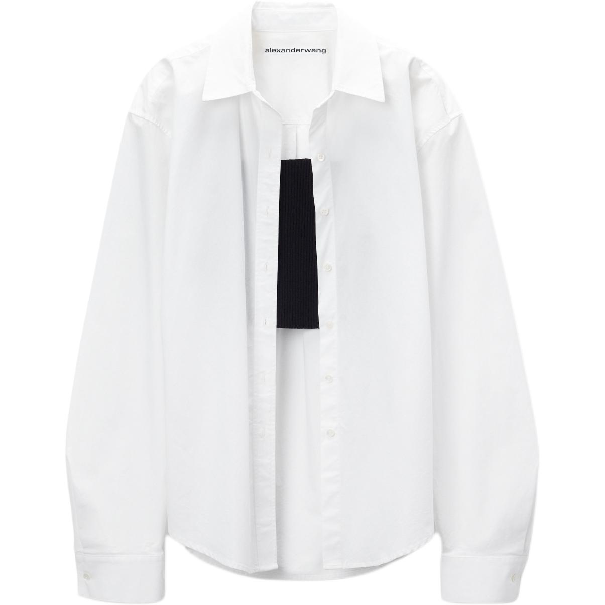 (Women) Alexander Wang  FW24 White Crop Camisole & Button-Up Shirt Set 1KC3241064965