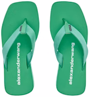(Women) Alexander Wang 'Green Leather Minimalist Wedge Flip-Flops' 30321S019310 (Women) Alexander Wang 'Green Leather Minimalist Wedge Flip-Flops' 30321S019310