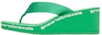 (Women) Alexander Wang 'Green Leather Minimalist Wedge Flip-Flops' 30321S019310