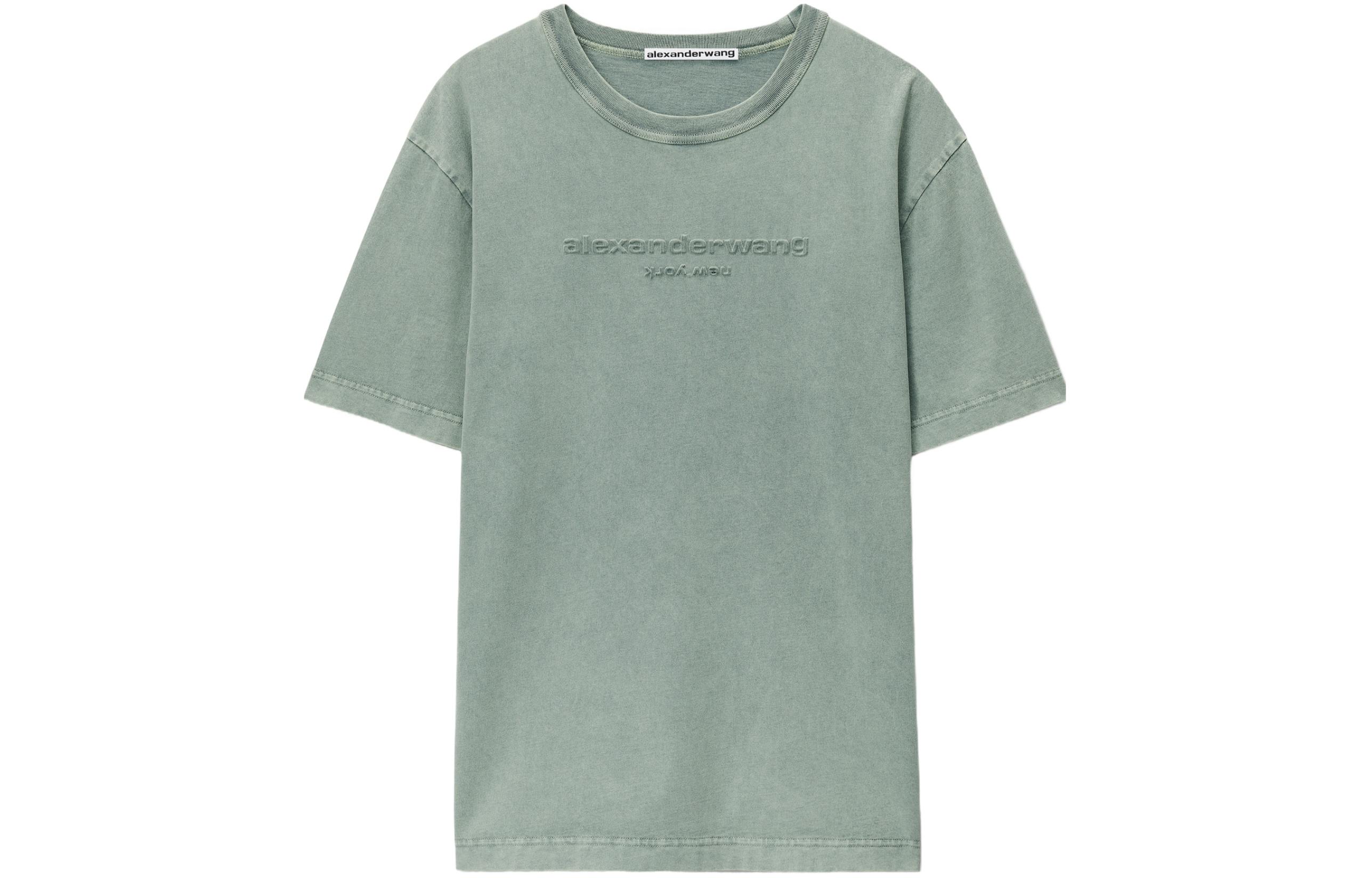 (Women) Alexander Wang  Green Logo-Embellished Crewneck T-Shirt. 1CC2241890-335A