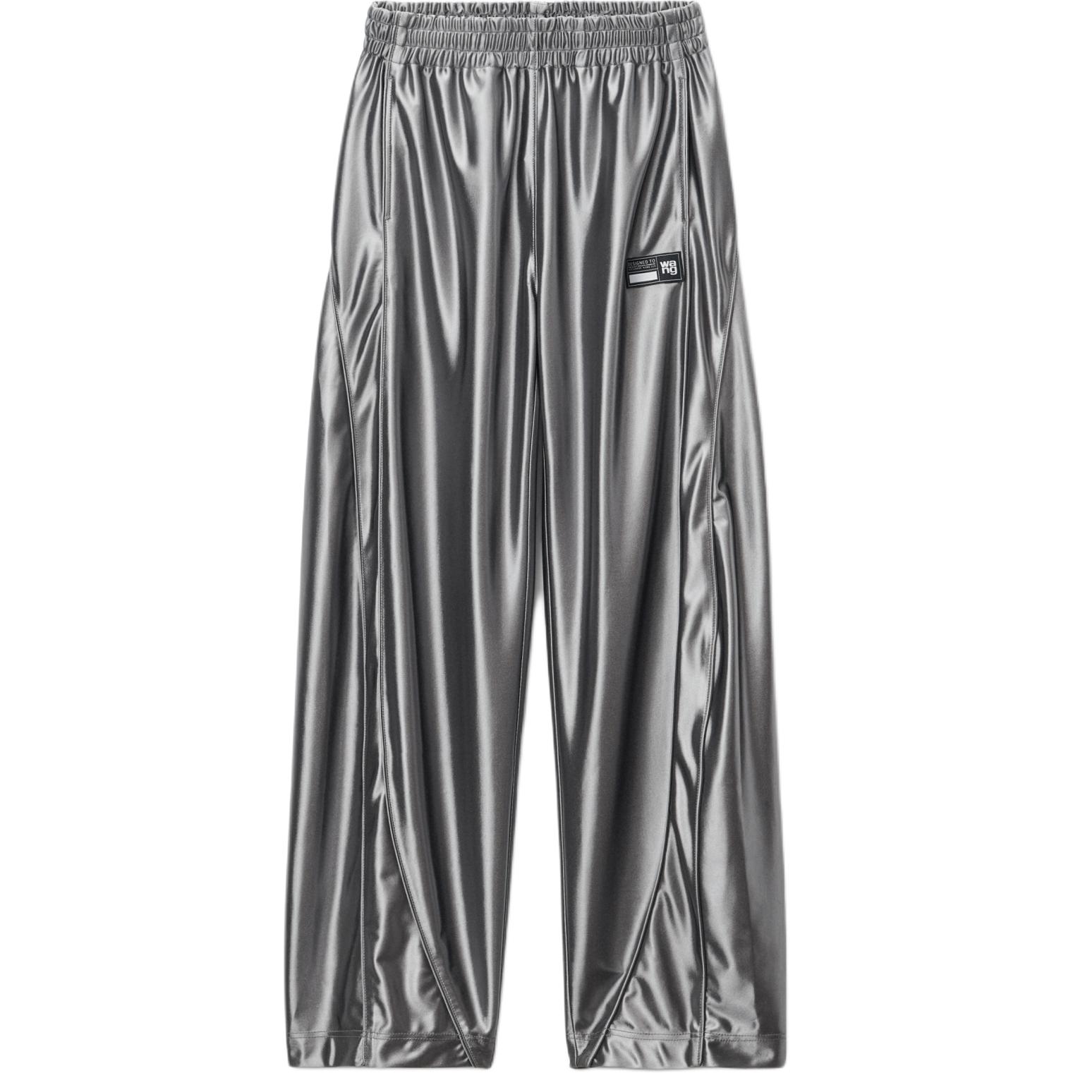 (Women) Alexander Wang  Grey FW24 Logo Elastic Waist Loose Fit Casual Pants 4CC3244367071