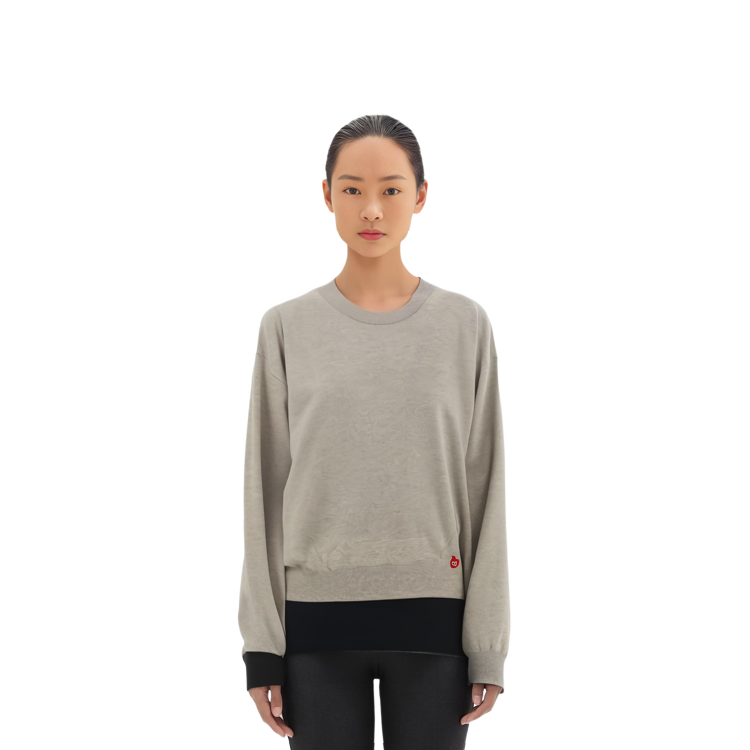 Purchase (W) アレキサンダーワン グレー プルオーバー クルーネック セーター カジュアル 長袖 1KC3231062-139