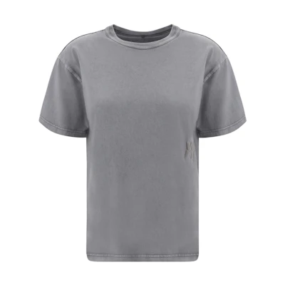 (Women) Alexander Wang Grey Round Neck Slim Fit T-Shirt. 4CC3221357037A