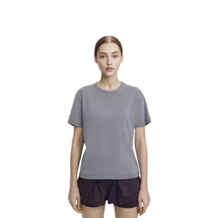 (Women) Alexander Wang  Grey Round Neck Slim Fit T-Shirt. 4CC3221357037A 圖 4
