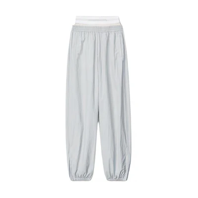 (Women) Alexander Wang Grey Solid Jogger Sweatpants with Elastic Waist. 1WC1244661-073