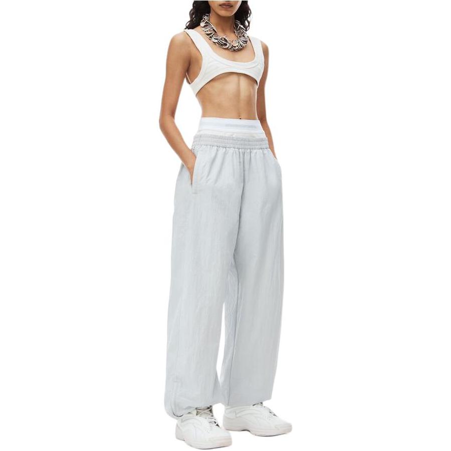 Lookbook (Women) Alexander Wang  Grey Solid Jogger Sweatpants with Elastic Waist. 1WC1244661-073