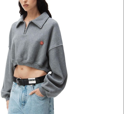 (W) 亚历山大王半拉链修身短款长袖卫衣灰色 1CC1241878-079 Lookbook (W) 亚历山大王半拉链修身短款长袖卫衣灰色 1CC1241878-079