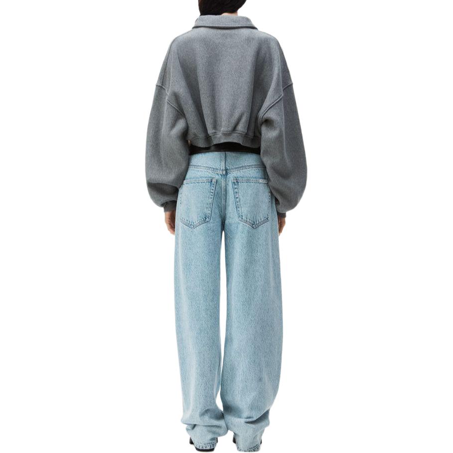 Purchase (W) 亚历山大王半拉链修身短款长袖卫衣灰色 1CC1241878-079