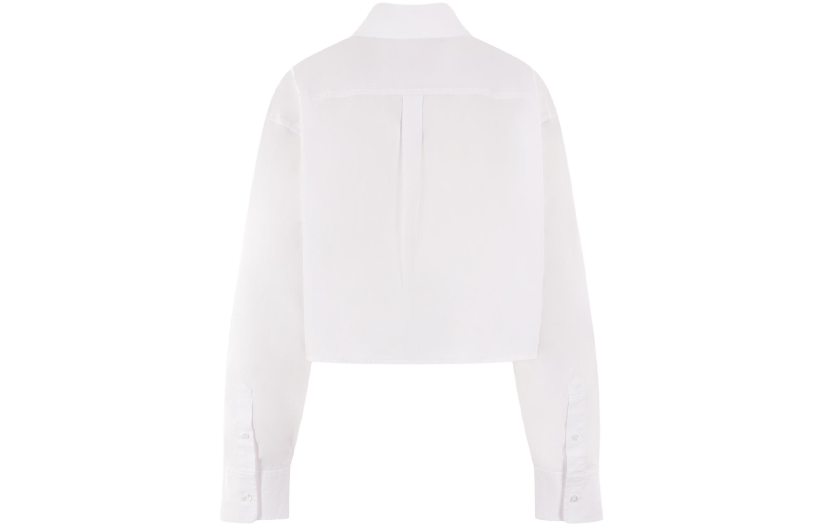 Lookbook (W) アレクサンダー ワン ハロープリント クロップド ボタンアップ 長袖シャツ ホワイト 4WC2241454-100