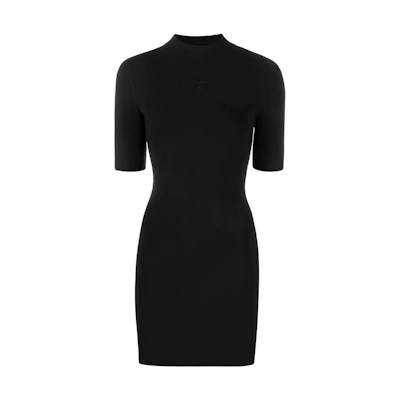 (Women) Alexander Wang High-Neck Short-Sleeve Mini Dress Solid Color 4KC1236032-001