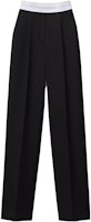 (Women) Alexander Wang High-Waist Straight-Leg Pants Black with Logo Print. 1WC3234079-001 (Women) Alexander Wang High-Waist Straight-Leg Pants Black with Logo Print. 1WC3234079-001