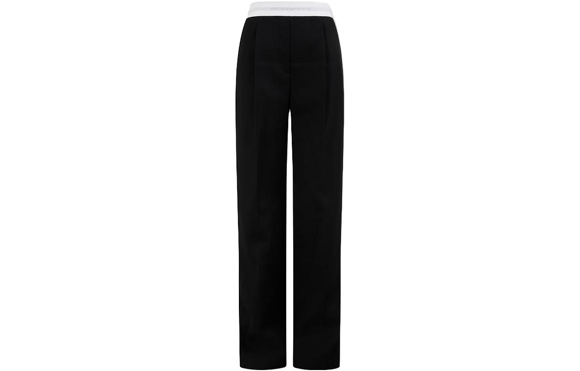 Lookbook (W) Pantalones Negros de Pierna Recta de Cintura Alta Alexander Wang con Logo. 1WC3234079-001