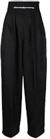 (Women) Alexander Wang High-Waisted Logo Pleated Loose Straight Pants Black. 1WC1224451-001 (Women) Alexander Wang High-Waisted Logo Pleated Loose Straight Pants Black. 1WC1224451-001