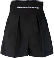 (Women) Alexander Wang High-Waisted Logo Print Shorts Black 1WC1224450-001 (Women) Alexander Wang High-Waisted Logo Print Shorts Black 1WC1224450-001