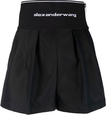 (W) Alexander Wang Seluar Pendek Logo Cetak Pinggang Tinggi Hitam 1WC1224450-001 Buy (W) Alexander Wang Seluar Pendek Logo Cetak Pinggang Tinggi Hitam 1WC1224450-001