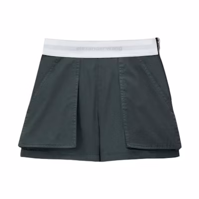 (Women) Alexander Wang High-Waisted Loose Cargo Shorts Black 1WC2244726012A