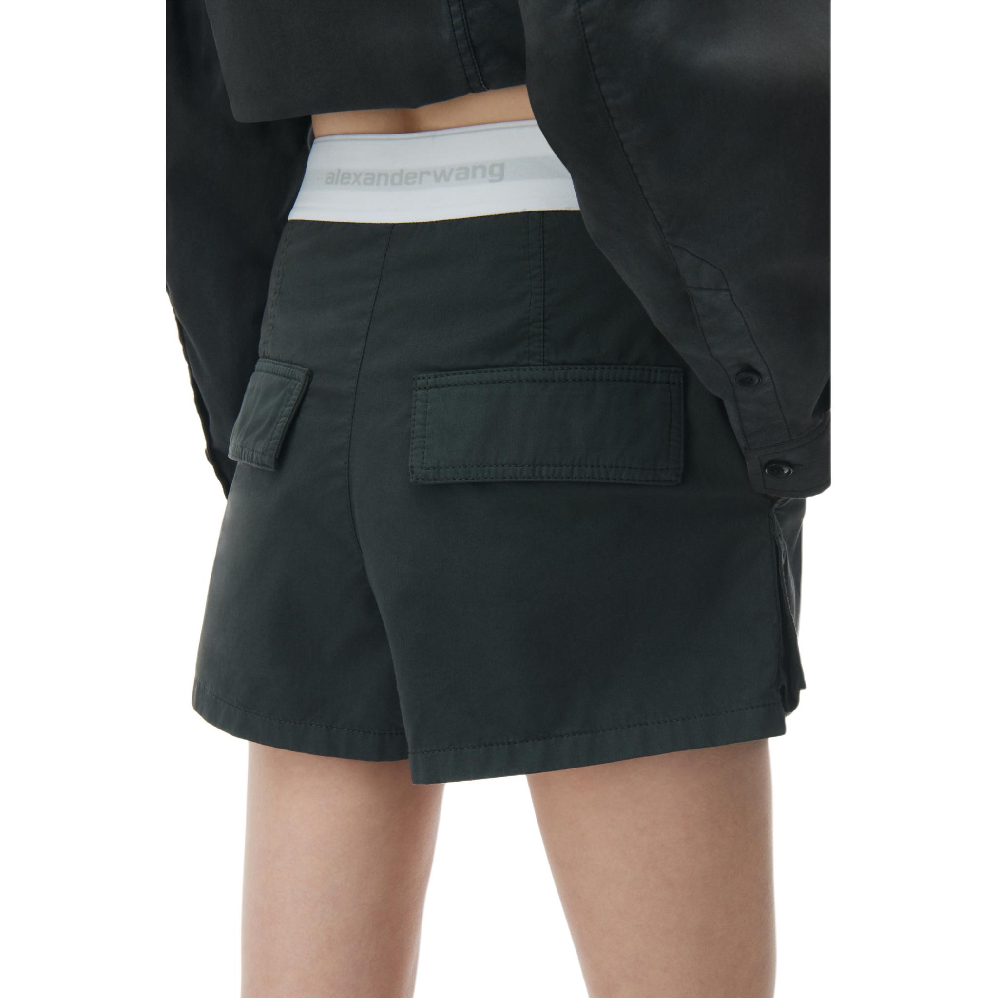 (Women) Alexander Wang  High-Waisted Loose Cargo Shorts Black 1WC2244726012A 圖 4