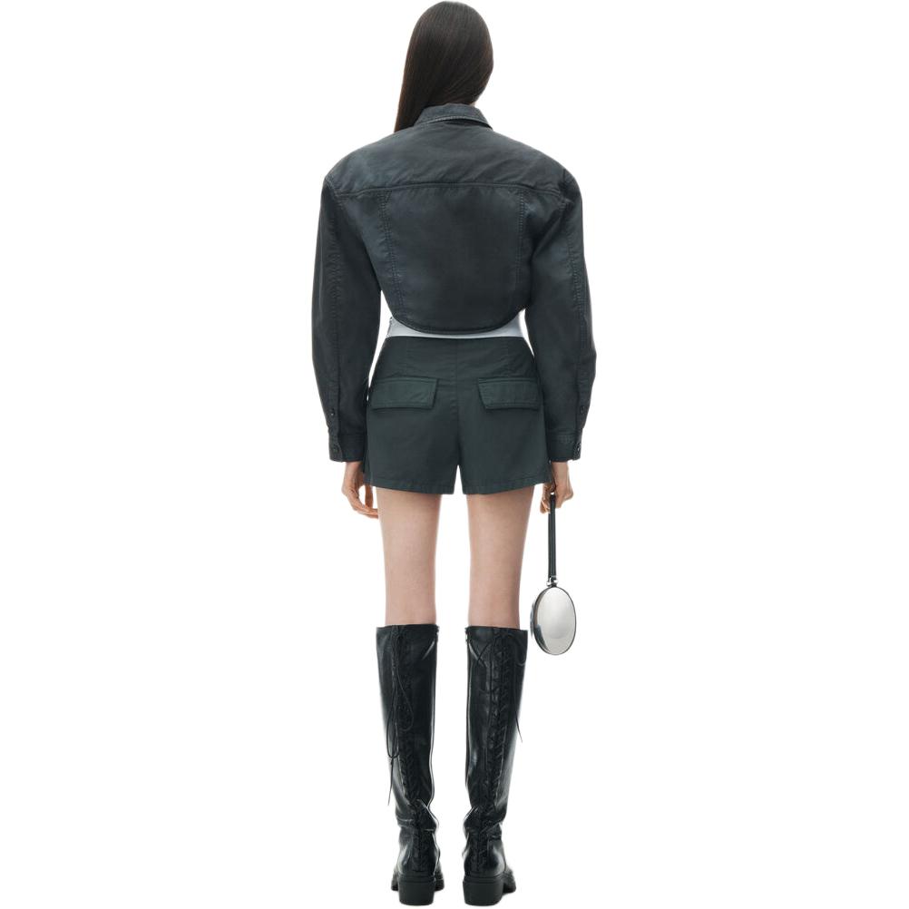 (Women) Alexander Wang  High-Waisted Loose Cargo Shorts Black 1WC2244726012A 圖 6