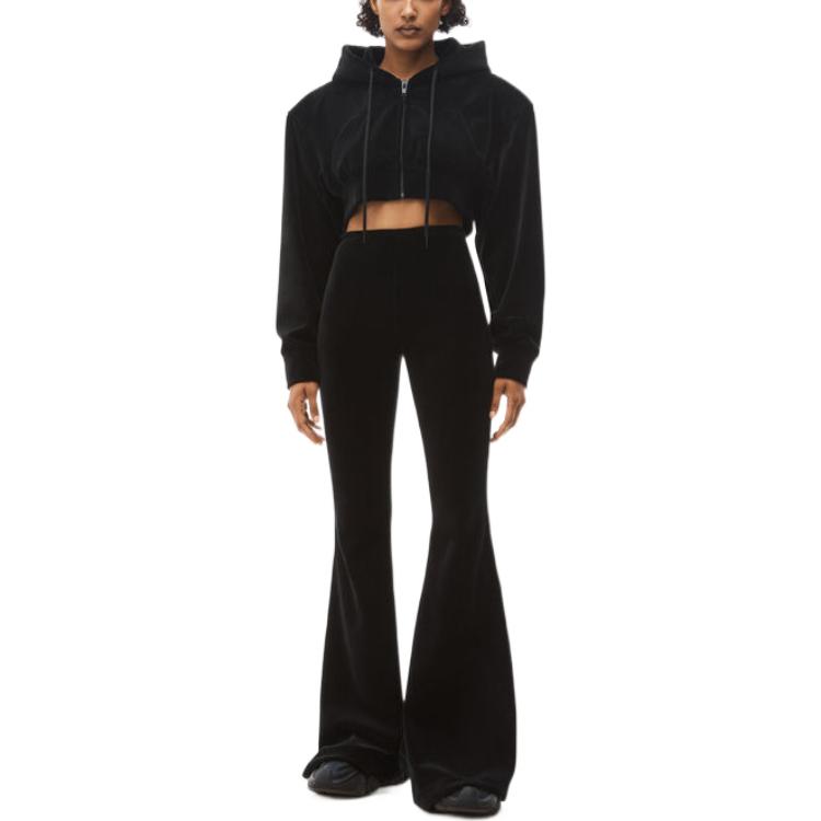 Shop (Women) Alexander Wang  High-Waisted Slim Flare Pants Black Casual Trousers. 1CC1234562-001