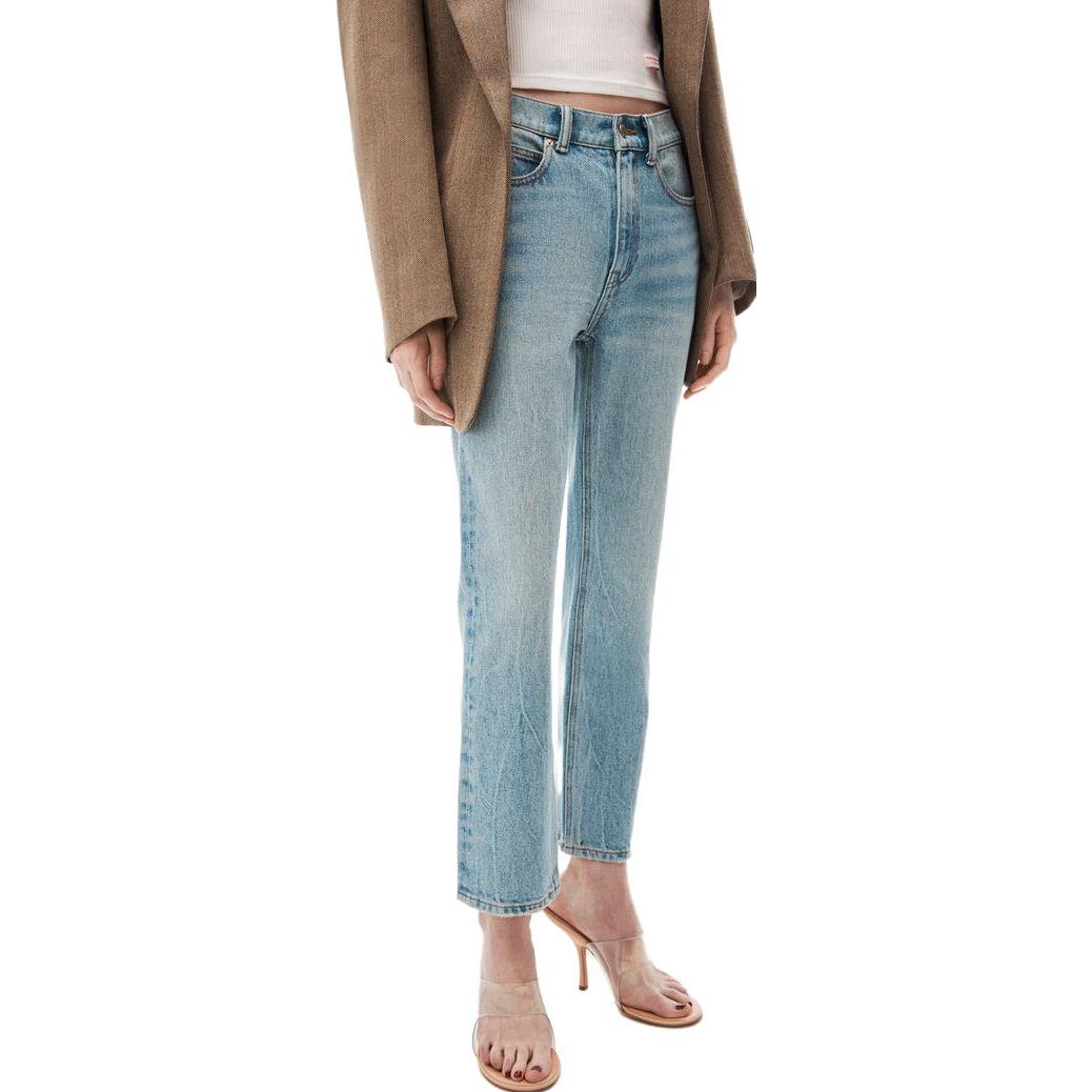 Shop (Women) Alexander Wang  High-Waisted Straight-Leg Jeans Blue 4DC4234159471A