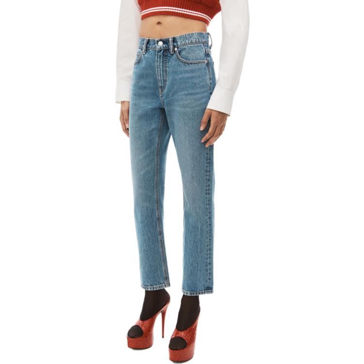 Purchase (Women) Alexander Wang  High-Waisted Straight-Leg Jeans Blue 4DC3234175-473
