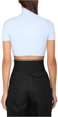 (W) Alexander Wang Baju-T Slim Fit Berleher Tinggi Warna Solid 4KC1231034-495 Lookbook (W) Alexander Wang Baju-T Slim Fit Berleher Tinggi Warna Solid 4KC1231034-495