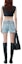 Shop (W) Alexander Wang Seluar Pendek Denim Biru Kitar Semula Butang Fly High Rise 4DC2244304453