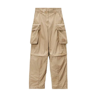 (Women) Alexander Wang Khaki Casual Loose Cargo Pants with Zipper. 4WC3244369-210