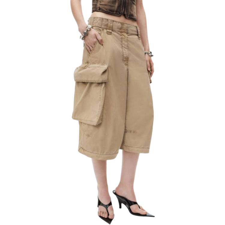 Purchase (W) Alexander Wang Pantalones Cargo Caqui Casuales y Sueltos con Cremallera. 4WC3244369-210