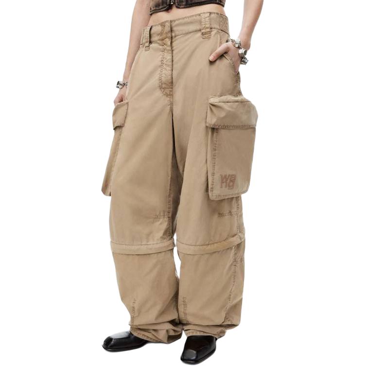 Details for (W) Alexander Wang Pantalones Cargo Caqui Casuales y Sueltos con Cremallera. 4WC3244369-210