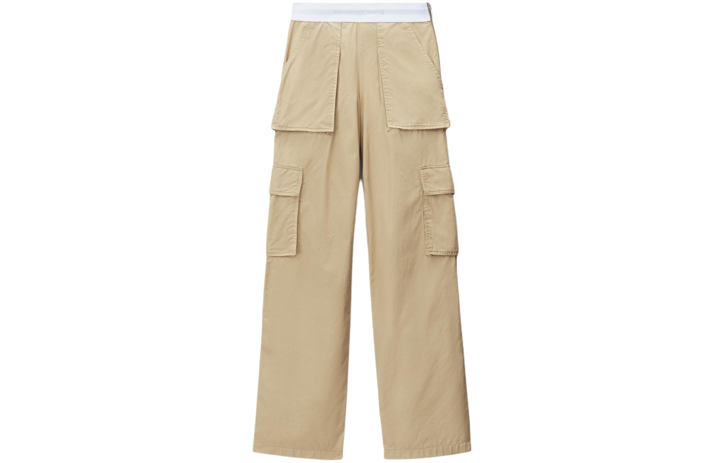 (Women) Alexander Wang  Khaki Straight Pocket Zipper Cargo Pants 1WC2244724279